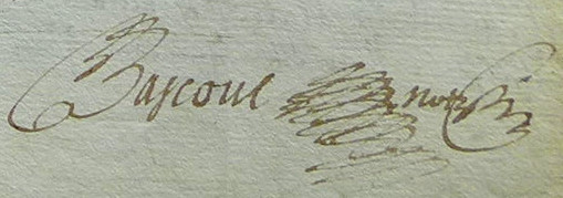 Signature de Jean Bascoul en 1641