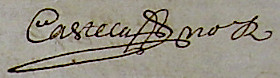 Signature de Jean Castela en 1696