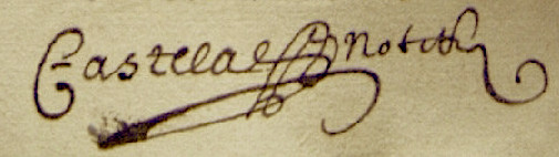 Signature de Pierre Castela en 1686