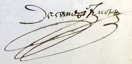 Signature de Gaspard Decamps en 1636.