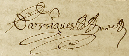 Signature de Franois Garrigues en 1656