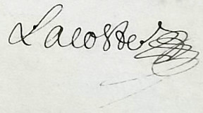 Signature de Henri Lacoste en 1666
