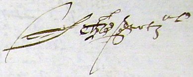 Signature de Guillaume Regis en 1628