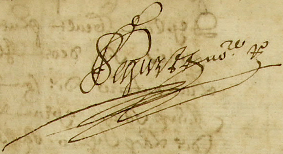Signature de Franois Segur en 1664