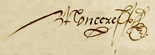 Signature de Jacques Moncere en 1551