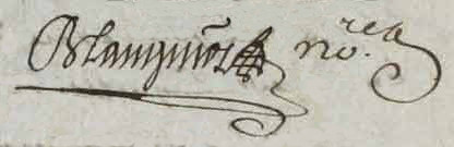 Signature de Graud Blanquios en 1697