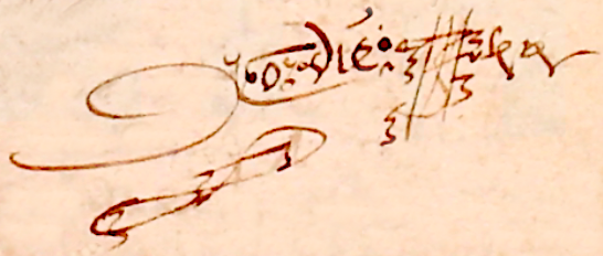 Signature de Durand Cordier I en 1592