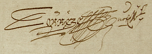 Signature de Franois Corrze en 1594