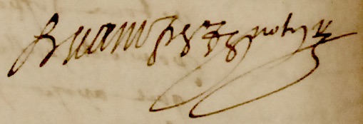 Signature d'Anthoine Decamps I en 1656