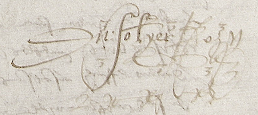 Signature Du Solyer en 1581