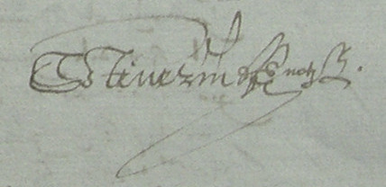Signature de Jacques Esteverin en 1600
