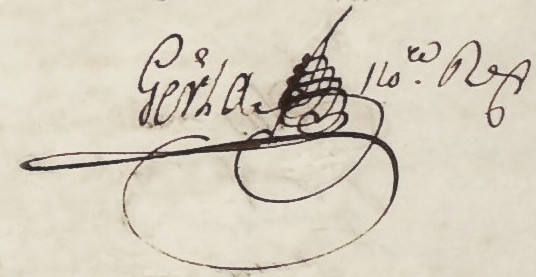 Signature de Jean Franois Gerla en 1766