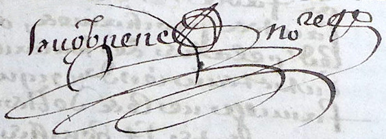 Signature de Bertrand Hugonenc en 1684