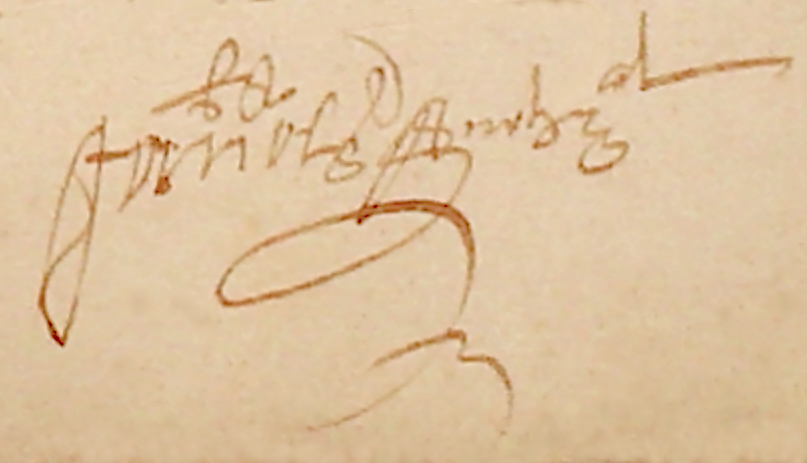 Signature d'Anthoine Javolz en 1627