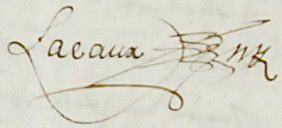 Signature de Jean Lacaux en 1642