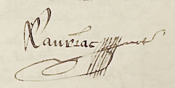 Signature de Gabriel Lauriac en 1621