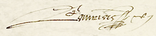 Signature de Jean Lauriac en 1608