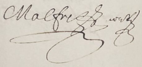 Signature de Jean Malfr en 1650