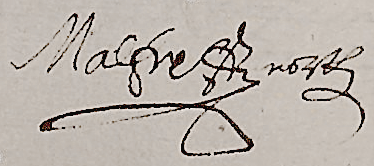 Signature de Jean Malfre en 1646