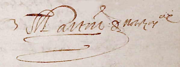 Signature de Jean Martin en 1654