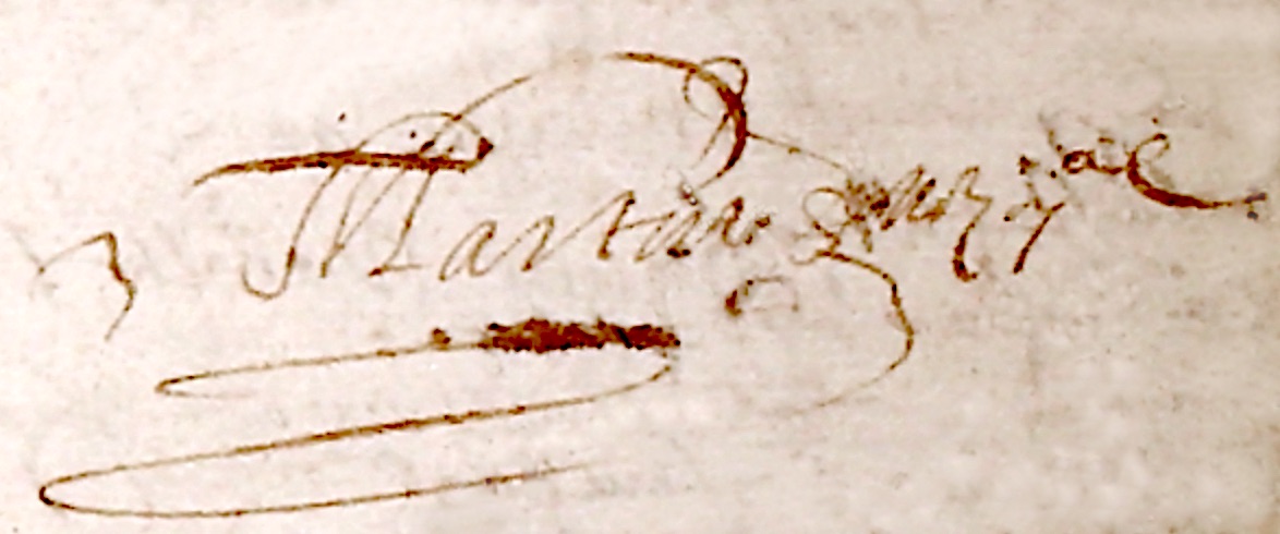 Signature de Jean Martin en 1655