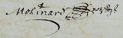 Signature de Raymond Molinard II en 1668