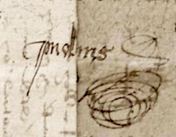 Signature de Paul Molins, praticien, en 1593