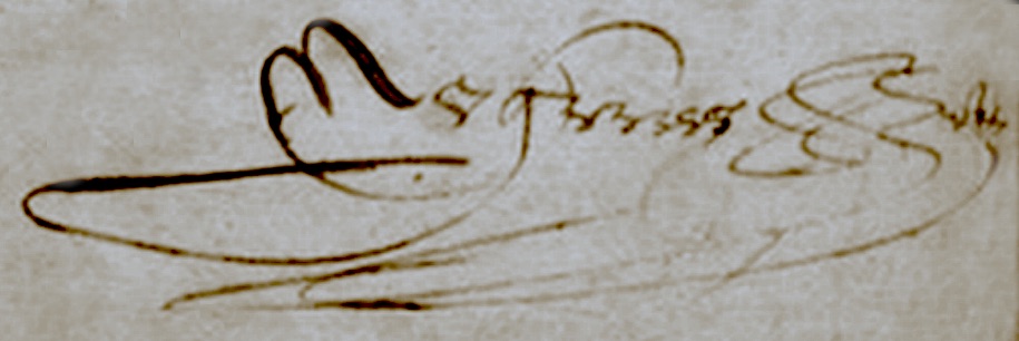 Signature de Pierre Noguies en 1614