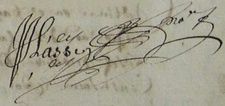 Signature de Jean Plasse I en 1675