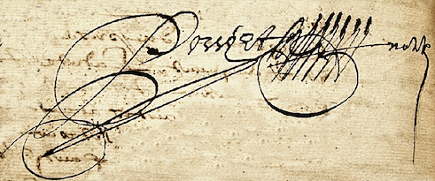 Signature d'Anthoine Pouget en 1666