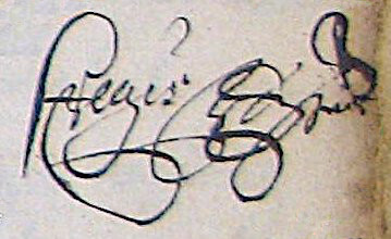 Signature d'Ysaac Regis en 1651