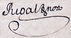 Signature de Jacques Rigal en 1698