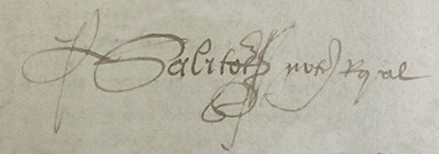 Signature de Pierre Salitot en 1563