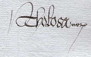 Signature de Pierre Tholosa en 1545