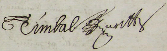 Signature de Michel Timbal en 1648