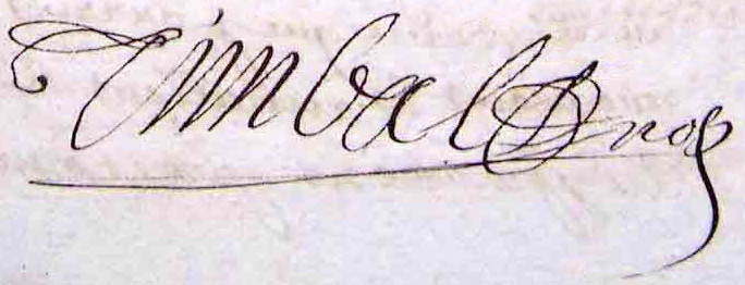 Signature de Jean-Franois Timbal en 1718