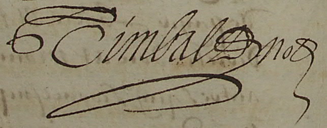 Signature de Jean Timbal en 1684