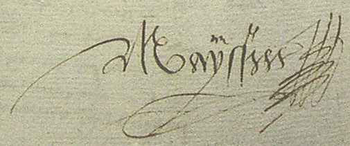 Signature de Michel Vayssier en 1571