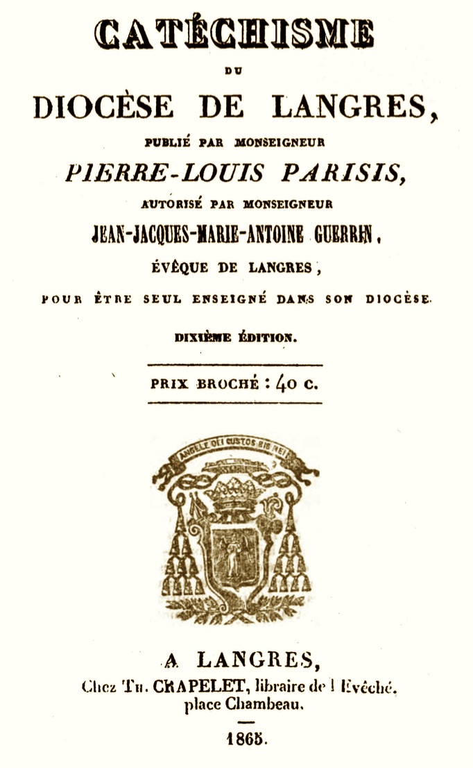 Catchisme du diocse de Langres, dition de 1865