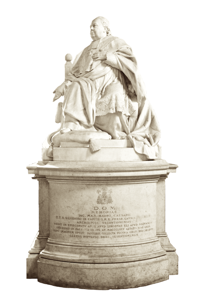 Statue du cadinal Mathieu. Eglise cathdrale Saint-Jean-et-Saint-Etienne de Besanon (1880)