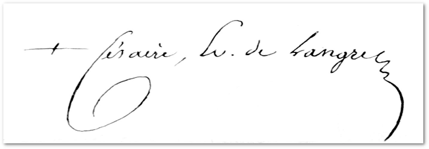 Signature de Mgr Mathieu, vque de Langres